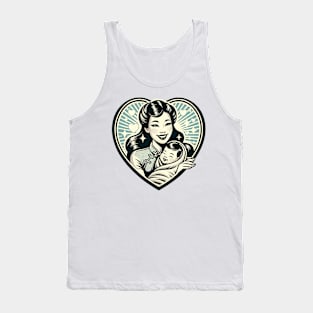 Vintage Motherhood Love Heart Symbol of Maternal Affection Tank Top